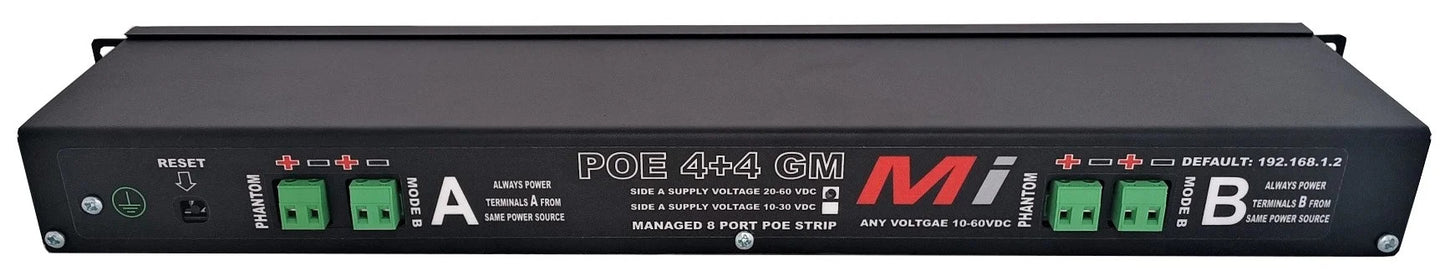 Micro Instruments - 8 Channel Gigabit POE Injector with a remote management Ethernet Port