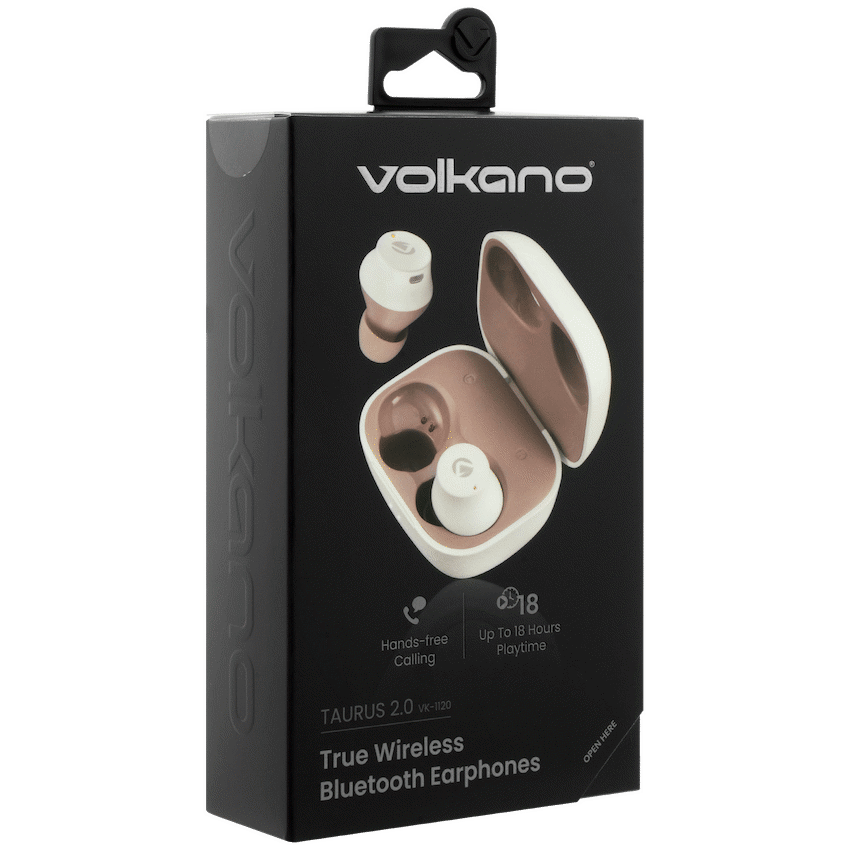 Volkano Taurus Series 2.0 True Wireless Earphones - White