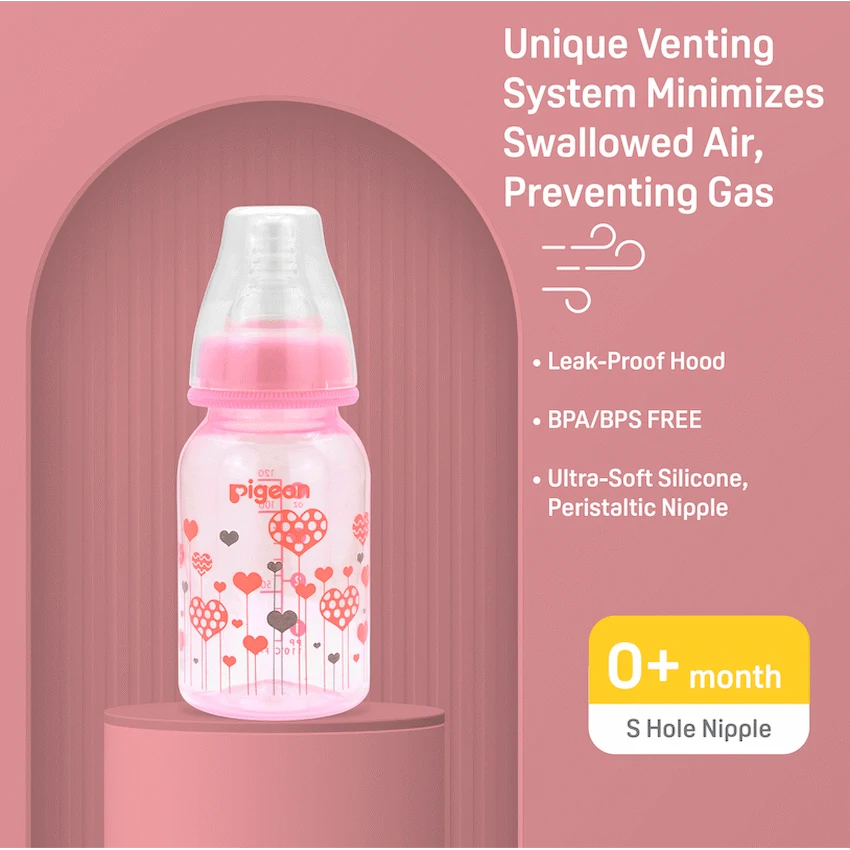 Pigeon Flexible Bottle STD Neck - Pink - 120ml