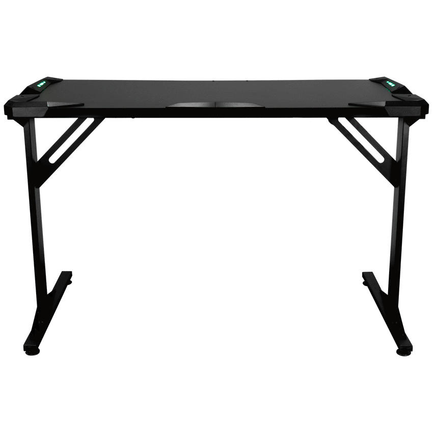 Fortress Gaming Desk with RGB Lights, Cup Holder