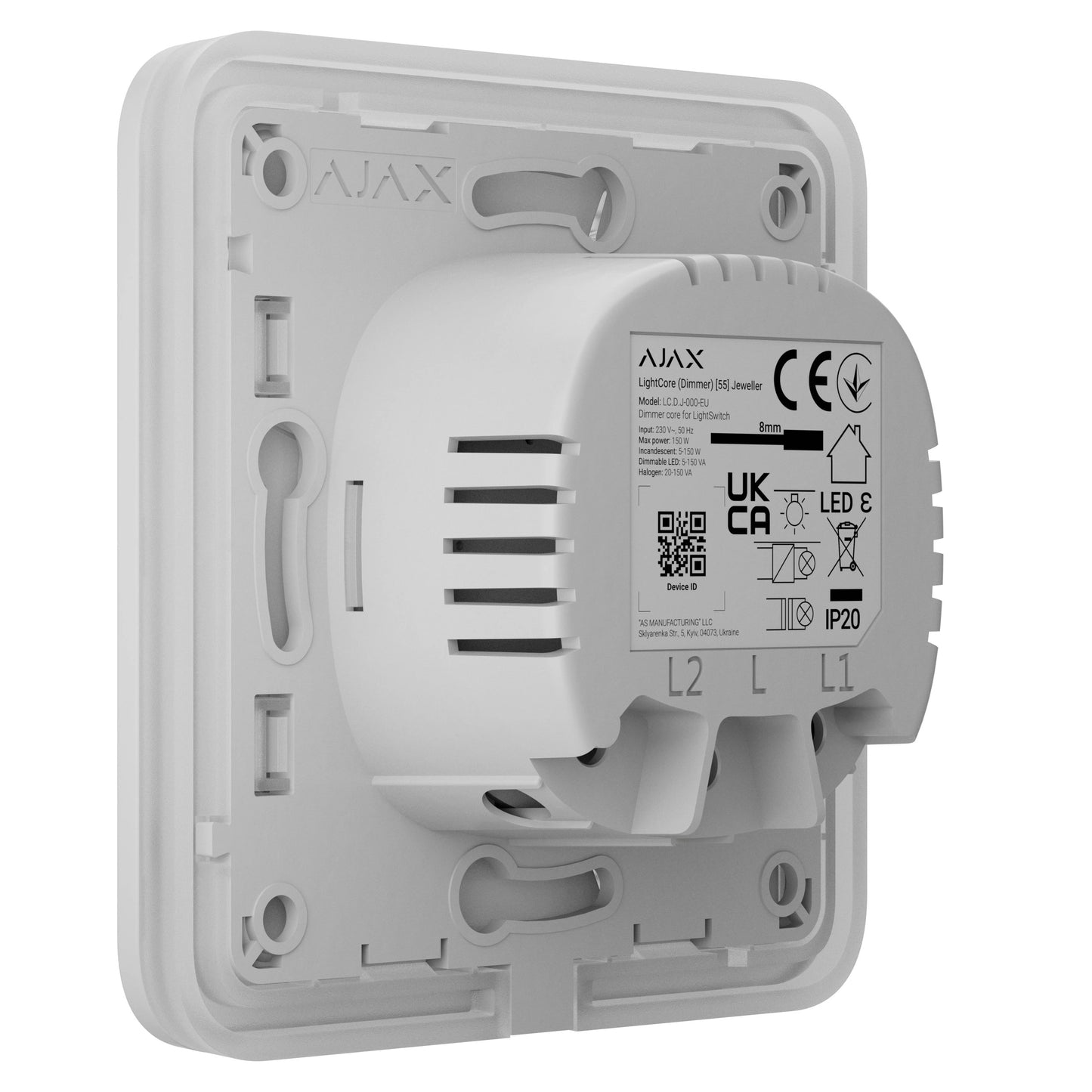 AJAX Security - White SoloButton (Dimmer) | AJAX-SB-DIM-W