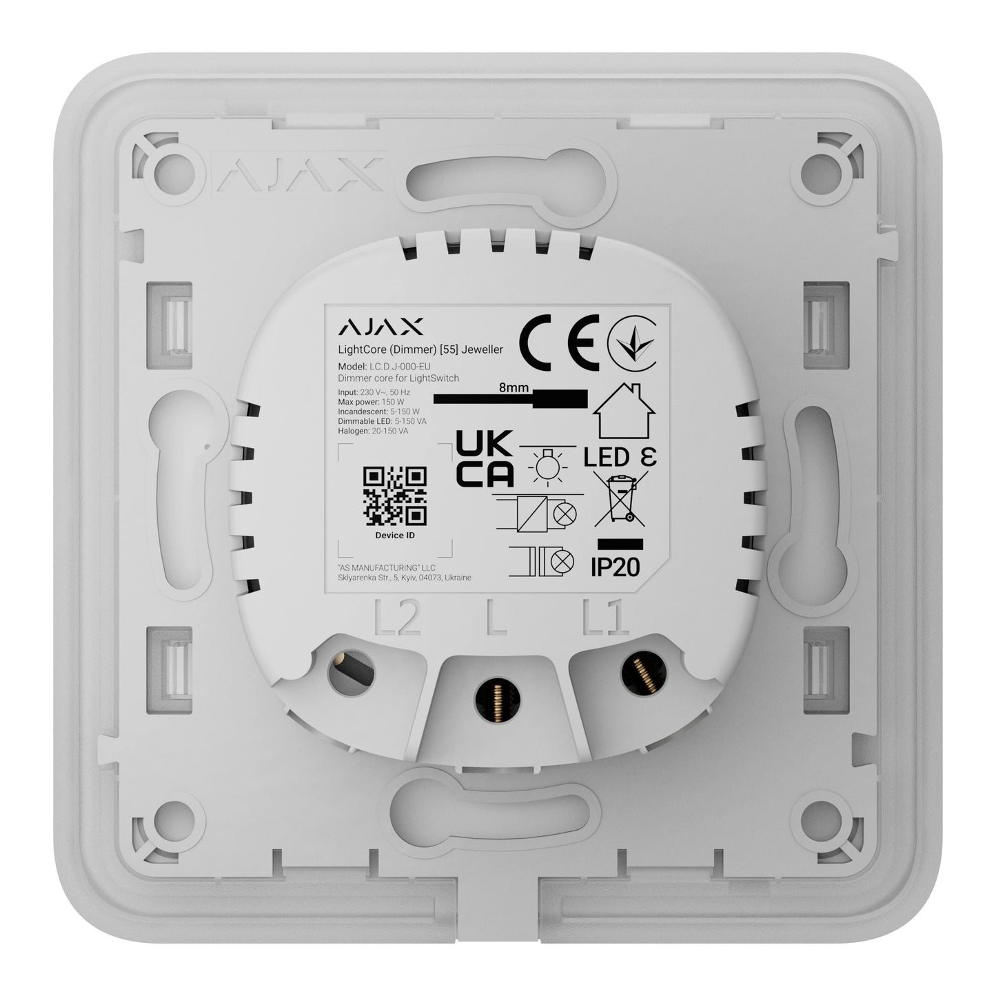 AJAX Security - White SoloButton (Dimmer) | AJAX-SB-DIM-W