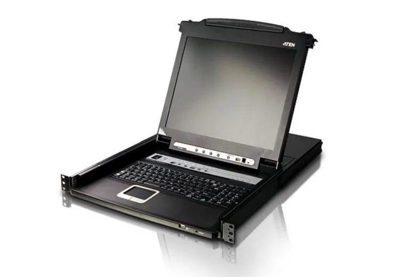 ATEN 16-Port 19'' VGA LCD Integrated USB/PS2 Combo KVM with an Extra Console port and USB peripheral support W/(USKB/SPKB)/W/(US