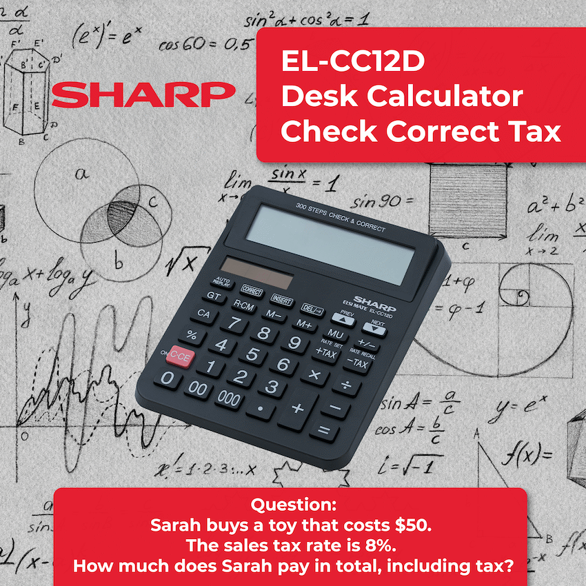 Sharp EL-CC12D Desk Calculator - CheckCorrect Tax - Guards On Duty Shop & Security Guards