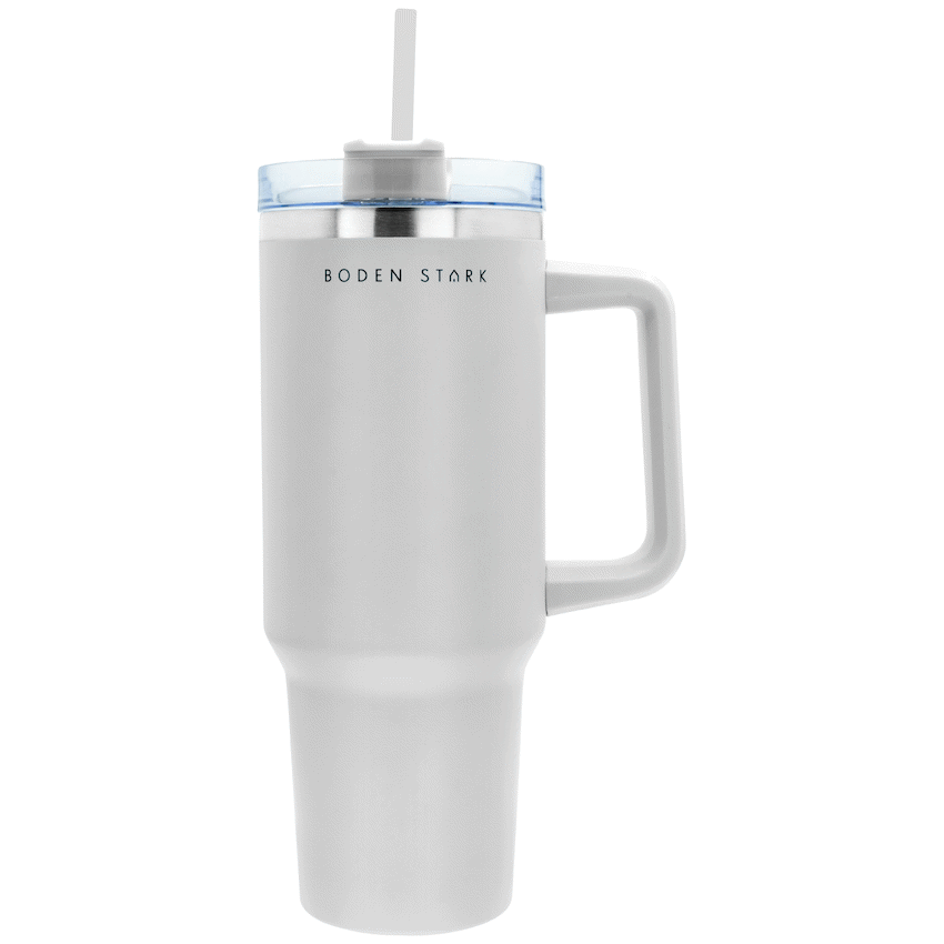 Boden Stark 1200ml Travel Mug - White - Guards On Duty Shop & Security Guards