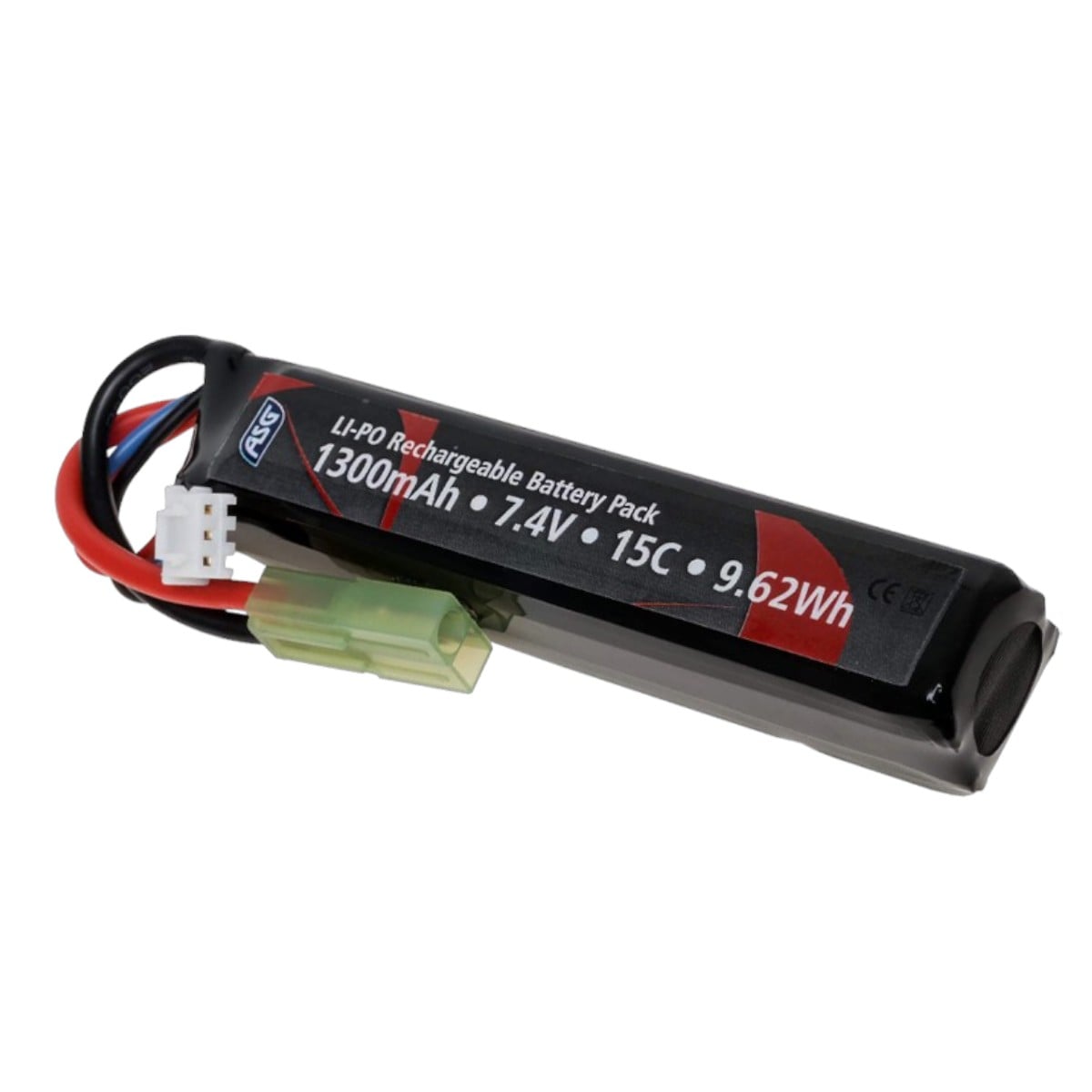 Stock Tube Battery LiPo 7.4V 1300mAh 15C (19013)