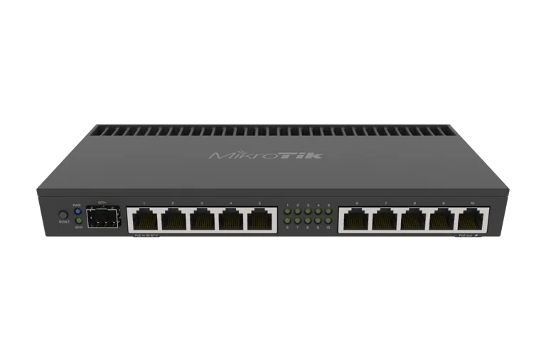MikroTik RouterBOARD RB4011iGS+, 10x Gb LAN, 1x SFP+ port, RouterOS L5, desktop case, rackmount ears, PSU