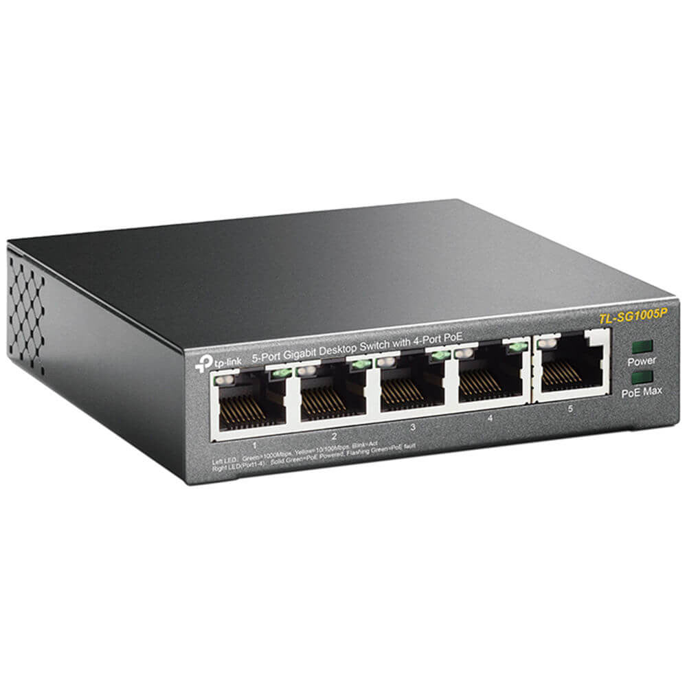 TP-Link 5-Port Gigabit Desktop Switch with 4-Port PoE+ | TL-SG1005P