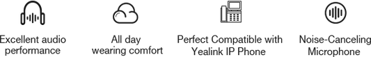Yealink YHS36 Dual Headset With RJ-9 And Leatherette Ear Cushions (EOL)