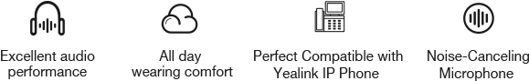 Yealink YHS34 Lite Mono Headset With RJ-9 And Foam Ear Cushions (EOL)