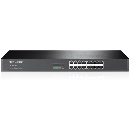 TP-Link 16-Port Gigabit Switch 16×Gigabit RJ45 1U 19-inch Rackmount Steel Case Plug-and-Play
