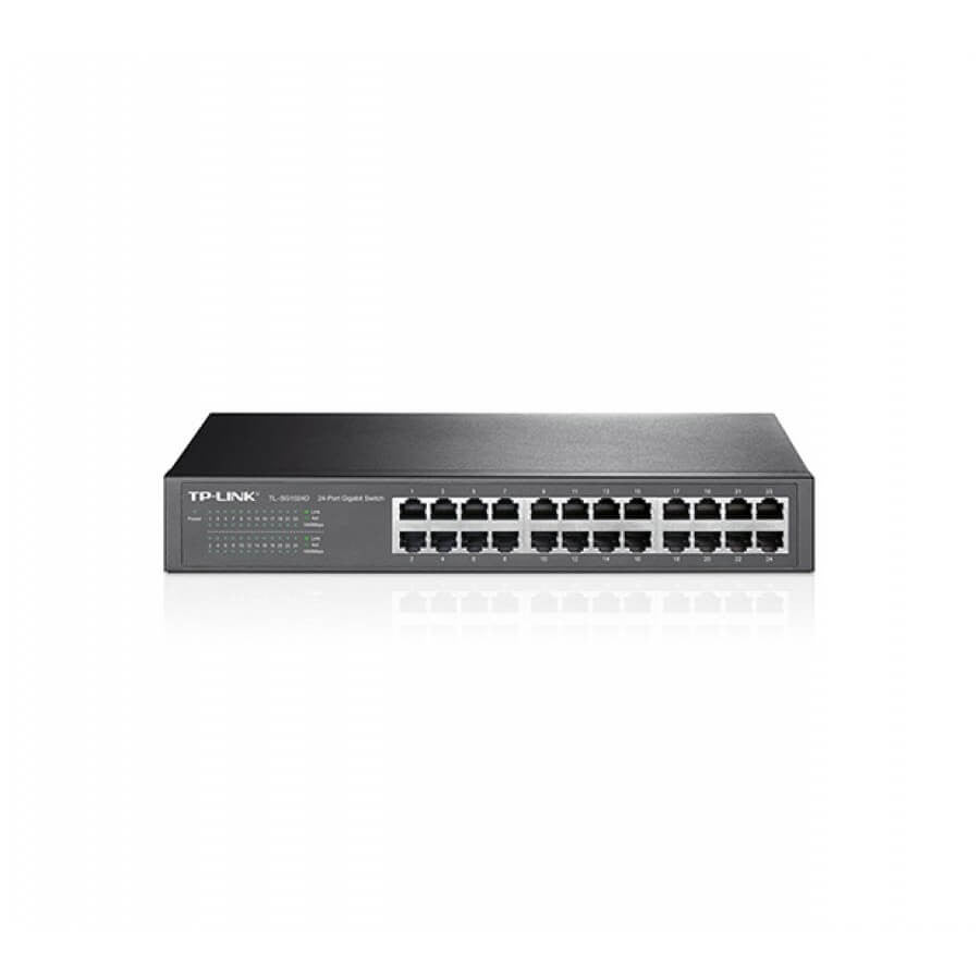 TP-Link 24-Port Gigabit Switch 24×Gigabit RJ45 1U 13-inch Rackmount Steel Case Plug-and-Play