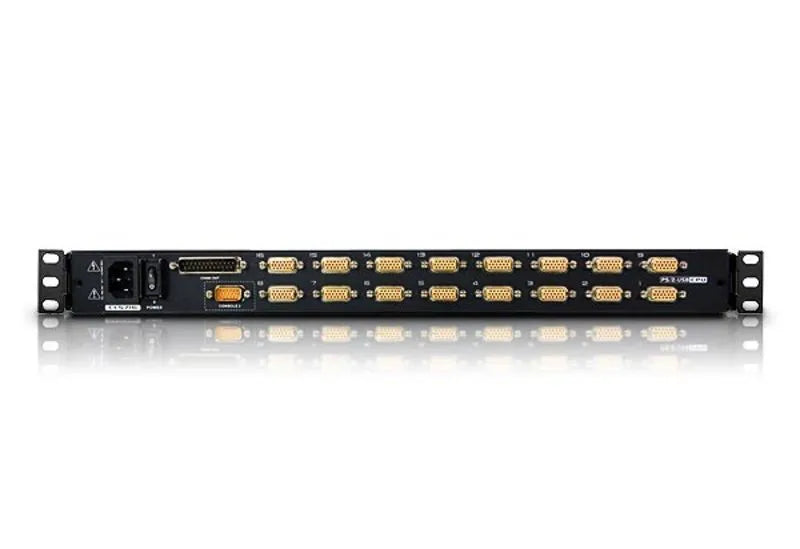 ATEN 16-Port 19'' VGA LCD Integrated USB/PS2 Combo KVM with an Extra Console port and USB peripheral support W/(USKB/SPKB)/W/(US