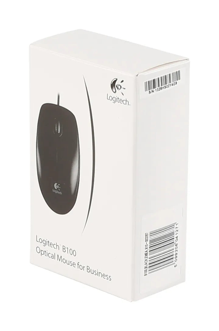 Logitech B100 Optical USB Mouse - BLACK-GREY - USB - HENDRIX WHITE BOX B100