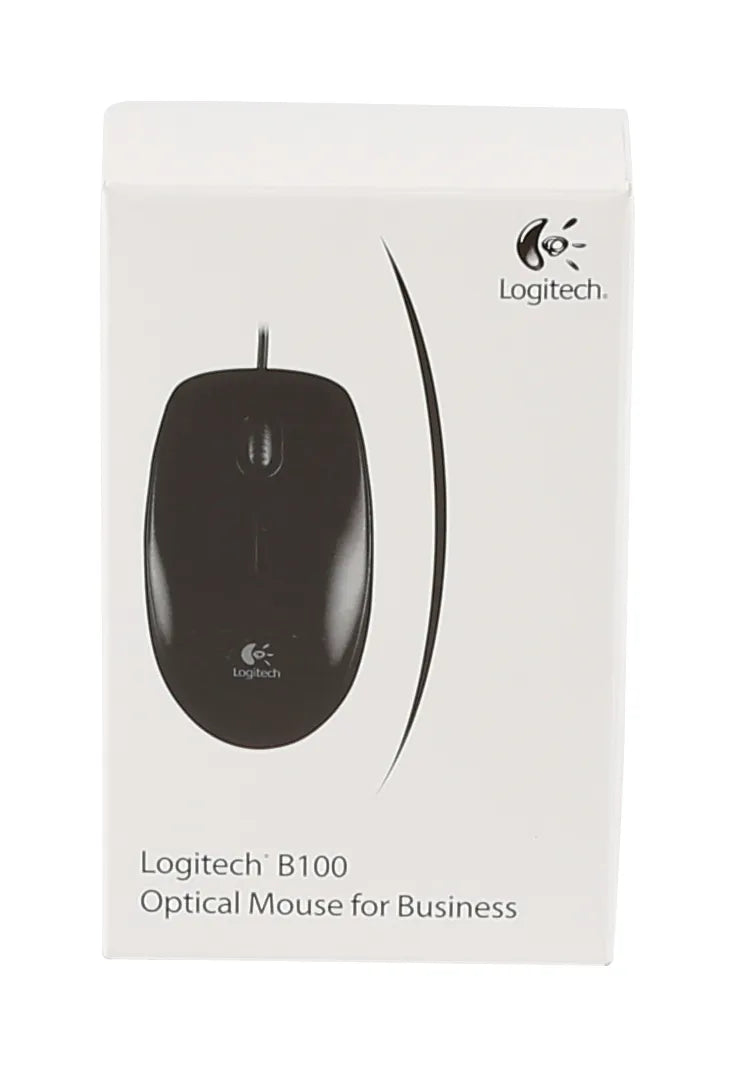 Logitech B100 Optical USB Mouse - BLACK-GREY - USB - HENDRIX WHITE BOX B100