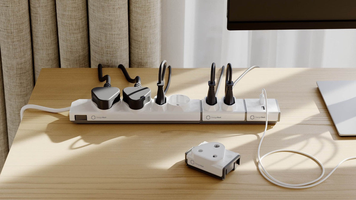 Allocacoc Power Combo - PowerStrip Module M Socket (x4) & PowerStrip Modular with FuseSwitch 1m Cable