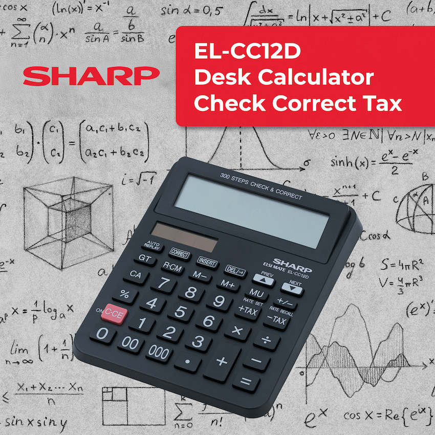 Sharp EL-CC12D Desk Calculator - CheckCorrect Tax - Guards On Duty Shop & Security Guards