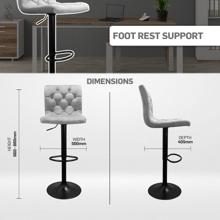 Bayer Large Barstool Grey with black base