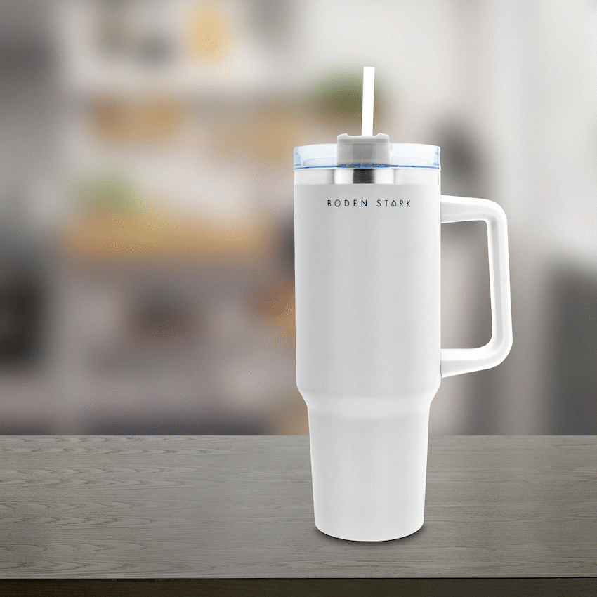 Boden Stark 1200ml Travel Mug - White - Guards On Duty Shop & Security Guards
