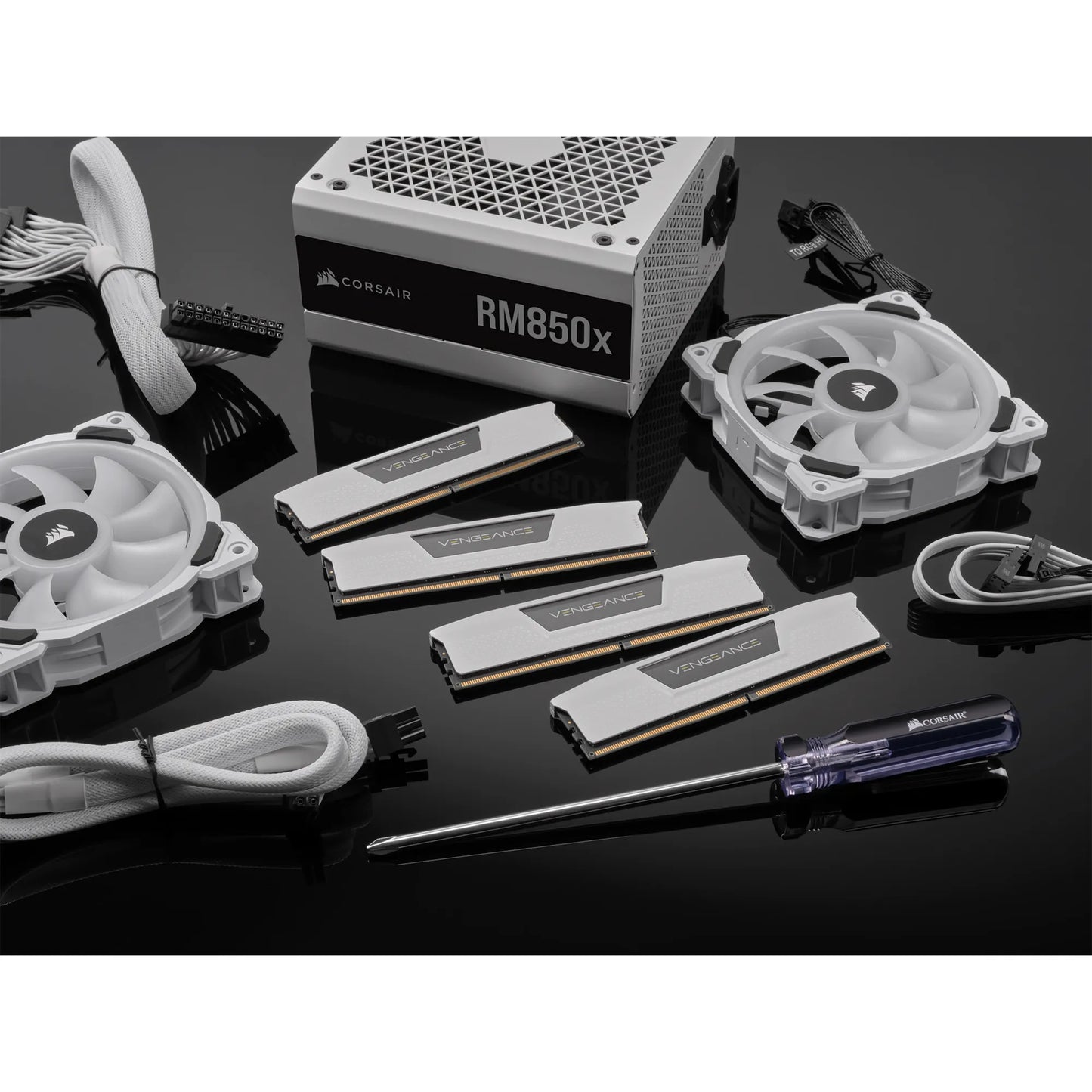 Corsair VENGEANCE® 32GB (2 x 16GB) DDR5 DRAM 5200 C40 Memory Kit; 40-40-40-77; 1.25V; Intel XMP White. .