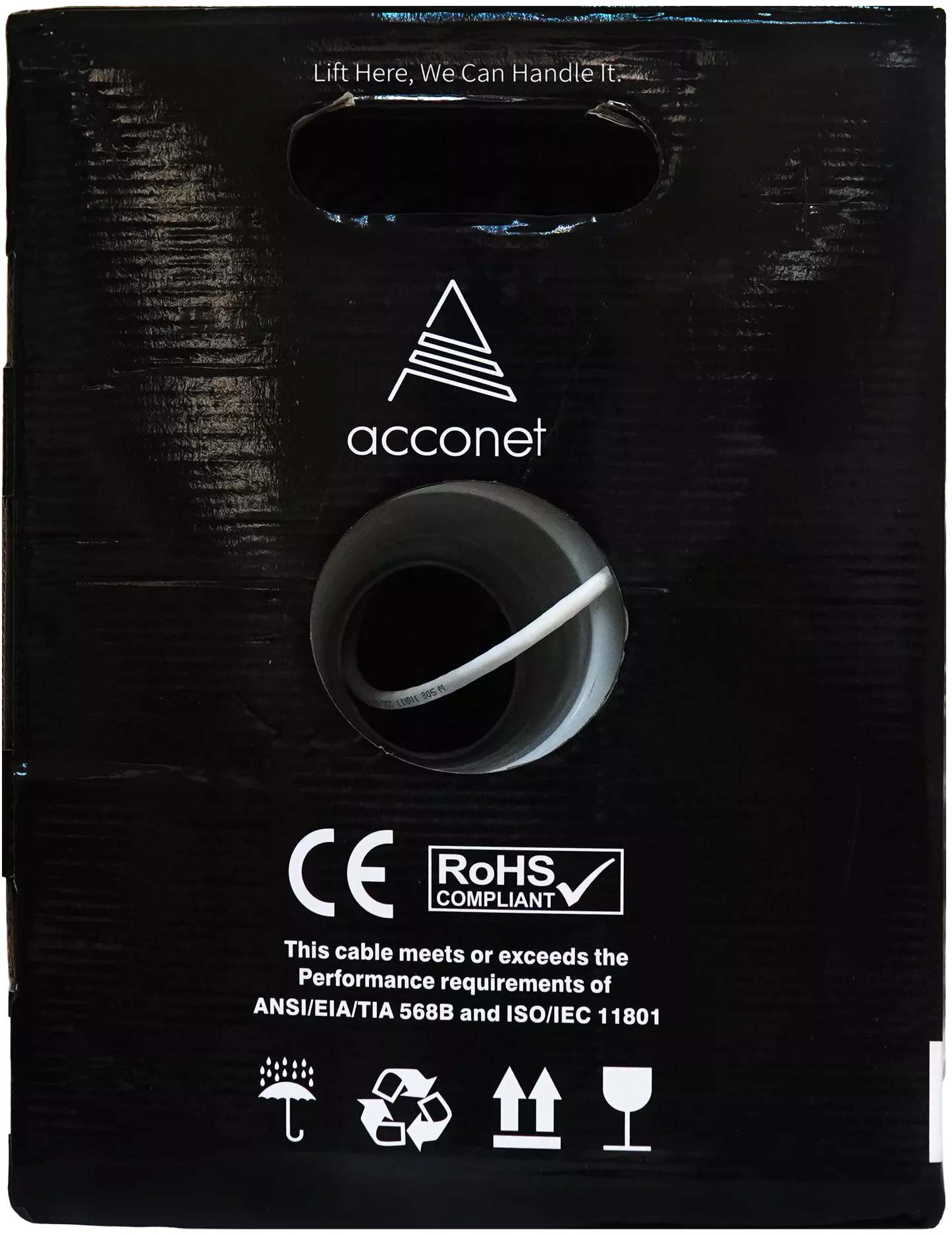 Acconet CAT6 Indoor Ethernet Cable 305m White Solid Copper UTP Pull Box | CAT6-305-SC