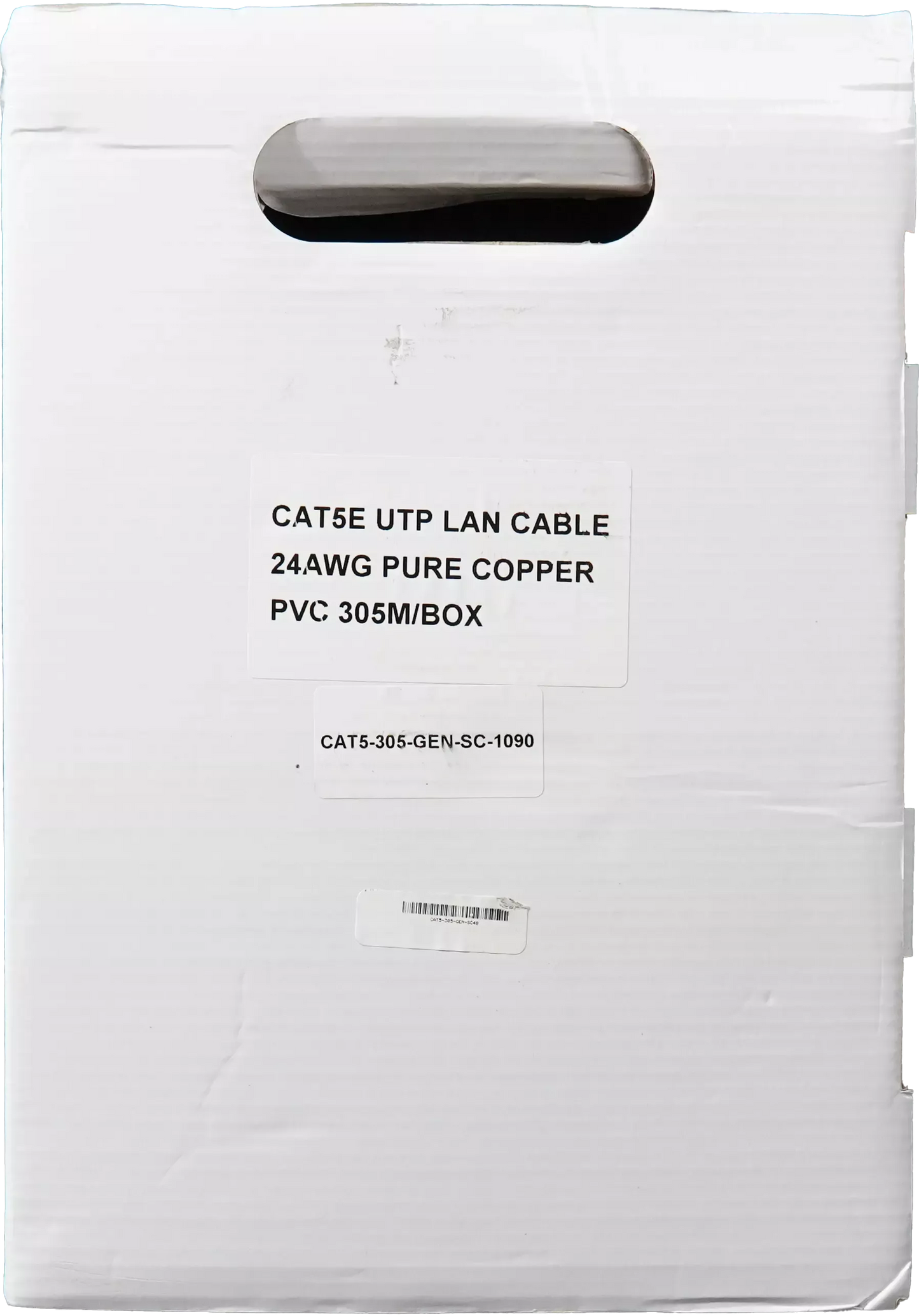 Essential CAT5e Indoor Ethernet Cable 305m Grey Solid Copper UTP Pull Box | CAT5-305-GEN-SC