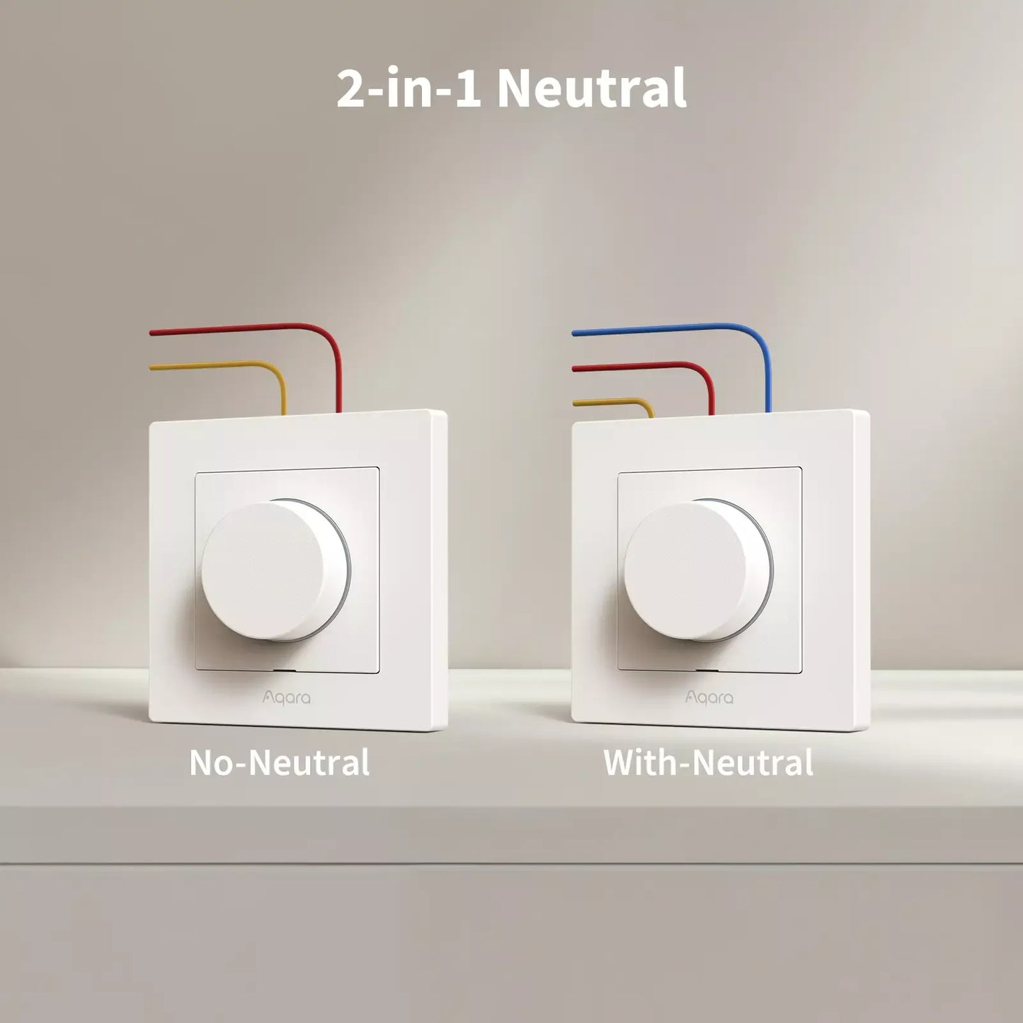 Aqara Dimmer Switch H2 EU 2 in 1 With Neutral & No Neutral (Grey) | AQ-CTRL-DIM-SW-WALL-G