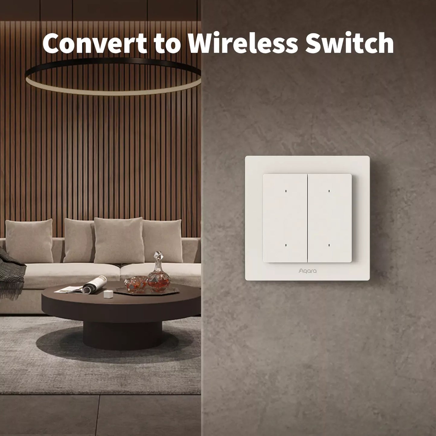 Aqara Light Switch H2 EU - 2 in 1 With Neutral & No Neutral (4 Buttons, 2 Channels) | AQ-CTRL-SW4-WALL