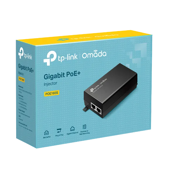 TP-Link Omada Active Gigabit PoE+ Injector Adapter | TL-POE160S