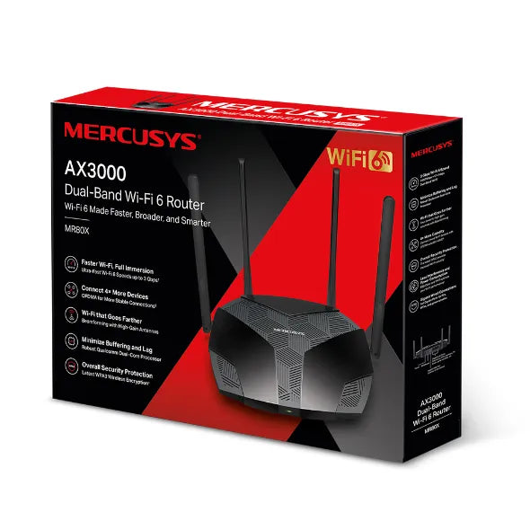 Mercusys AX3000 Wi-Fi 6 Mesh Router | MRC-MR80X
