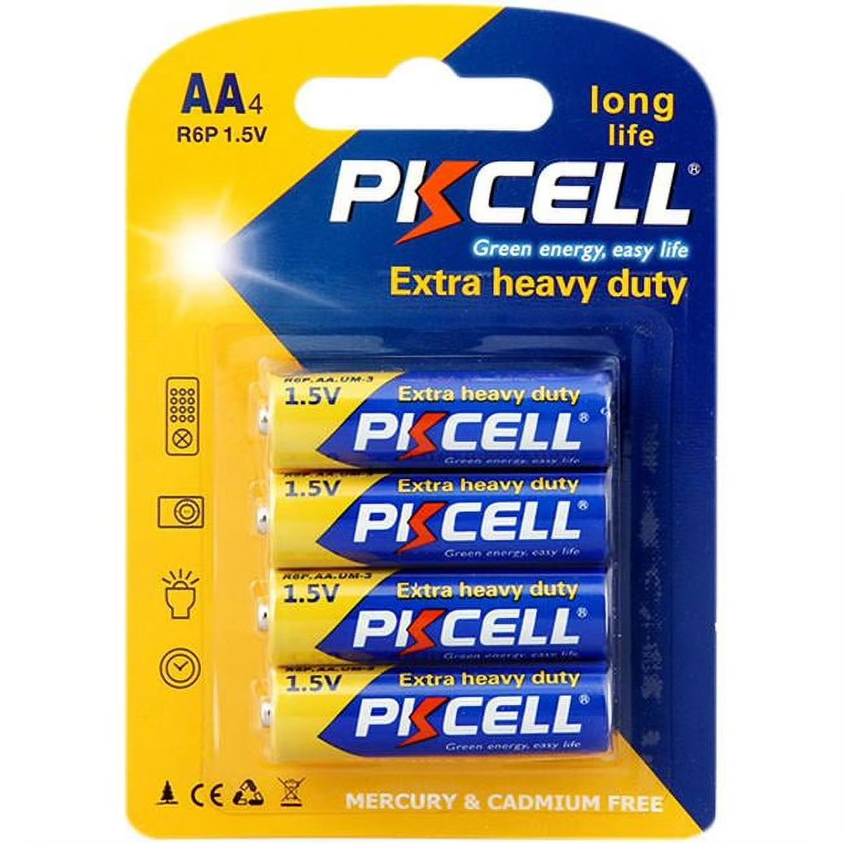 Battery - 1.5V AA Penlight EHD PKCELL Alkaline 4 Pack 50mm x 14mm