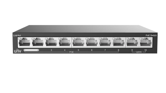 Uniview UNV 8-Port PoE Switch 88W with 2 Uplinks | NSW2020-10T-POE-IN