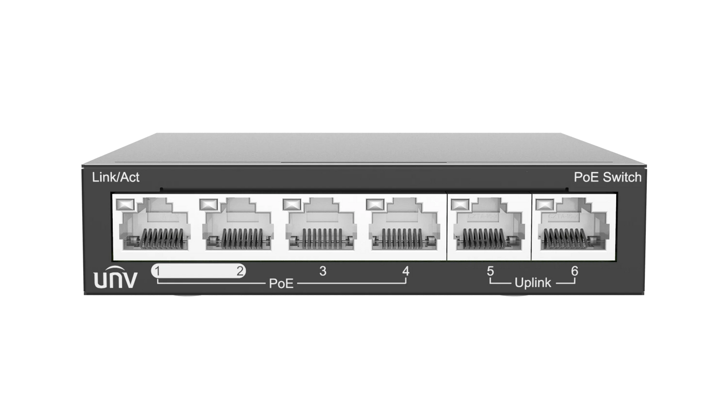 Uniview UNV 6-Port Unmanaged PoE Switch | NSW2020-6T-POE-IN