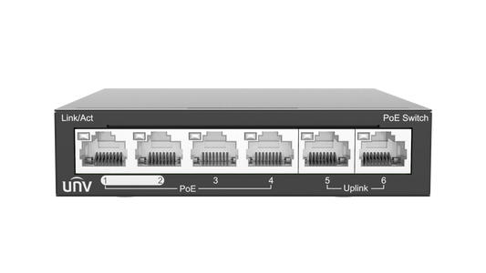 Uniview UNV 6-Port Unmanaged PoE Switch | NSW2020-6T-POE-IN