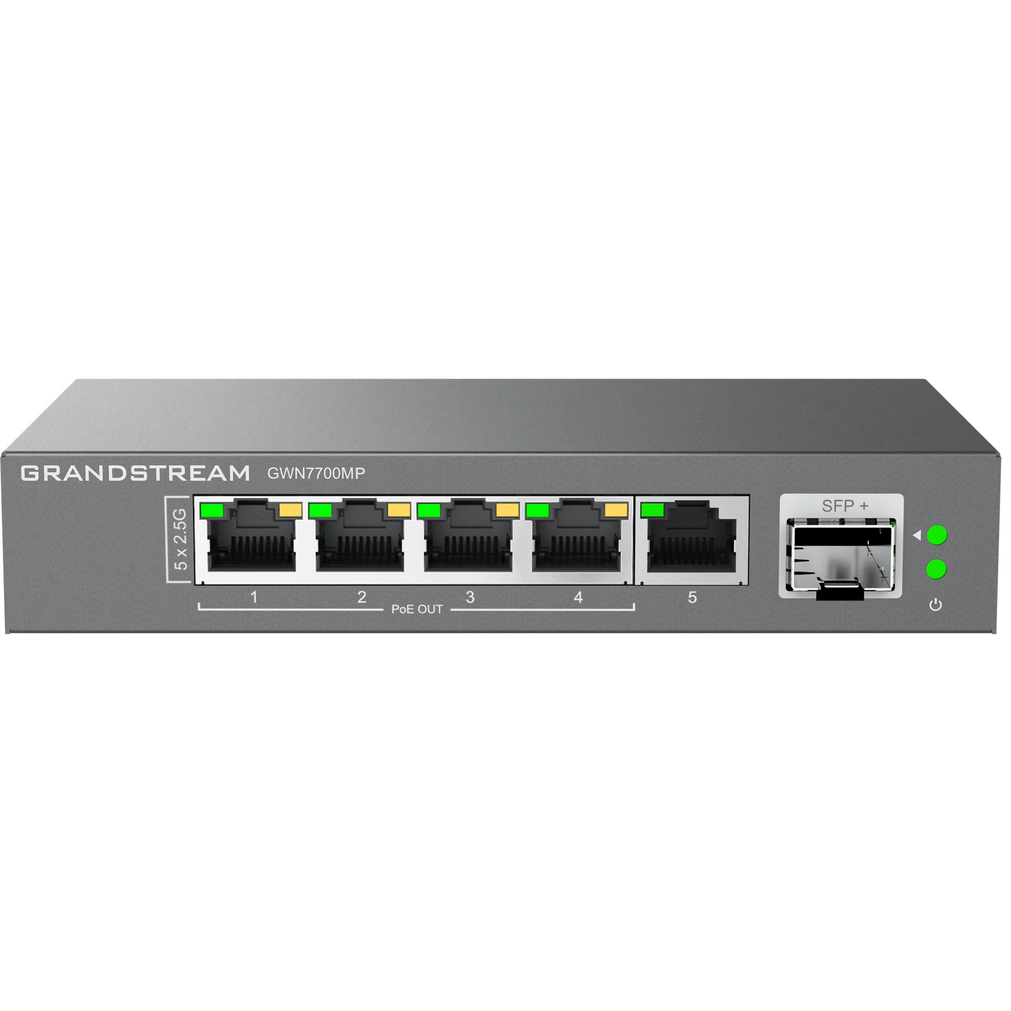 Grandstream Enterprise 5-Port Unmanaged 2.5GbE PoE Switch | GWN7700MP
