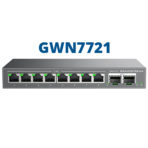 Grandstream Enterprise 8 port Lite Cloud Managed 2.5GbE Switch | GWN7721