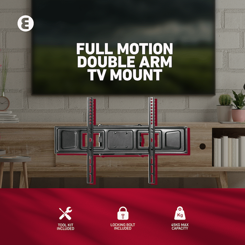 Ellies Solid series Full Motion Double Arm Mount 37"-86"TVs - Guards On Duty Shop & Security Guards