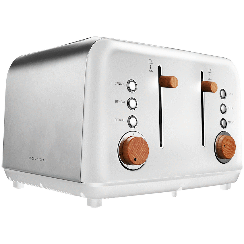 Boden Stark Anson Collection 4 Slice SS Toaster White - Guards On Duty Shop & Security Guards
