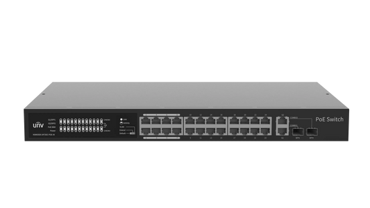 UNV - 24 x PoE Ports, 2 x Combo Ports, MAX Capacity 370W, 30W Per Port