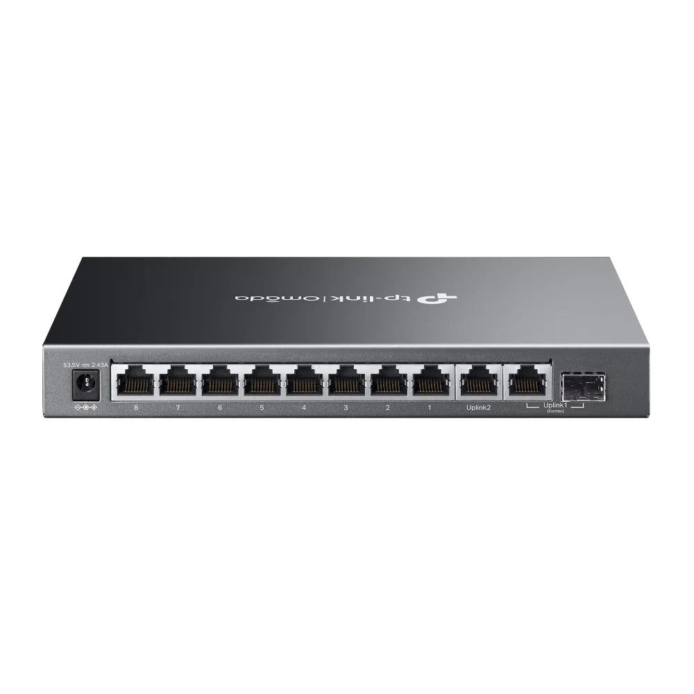TP-Link Omada 10-Port Gigabit PoE+ Switch 8×1G PoE+ 1×1G RJ45 1×RJ45/SFP 123W Fanless
