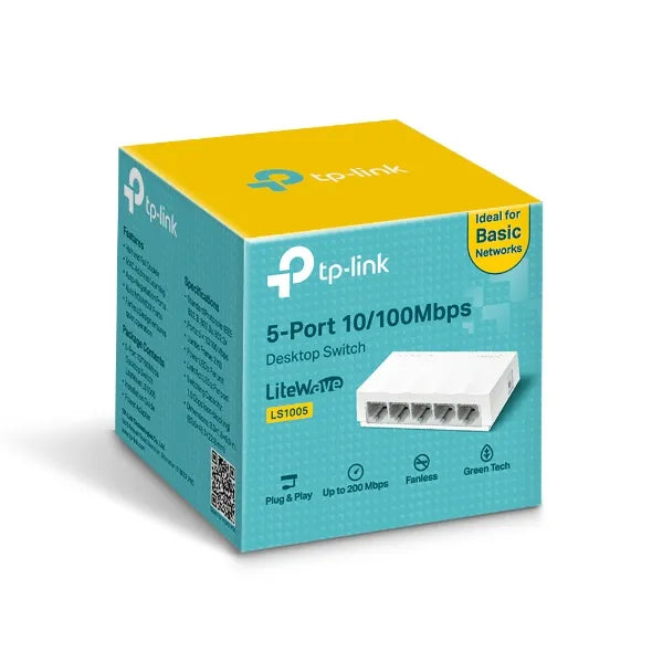 TP-Link LiteWave 5-Port 10/100 Mbps Desktop Switch | LS1005