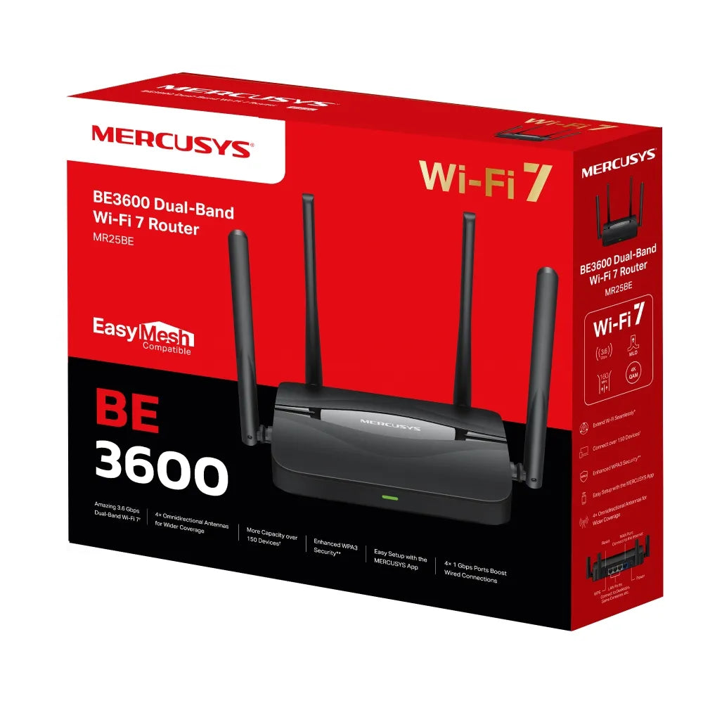 Mercusys BE3600 Dual-Band Wi-Fi 7 Router | MR25BE