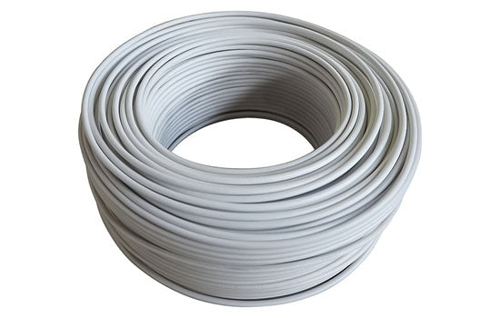 Cabtyre Cable 3 Core 0.5mm - white 100m roll, stranded copper