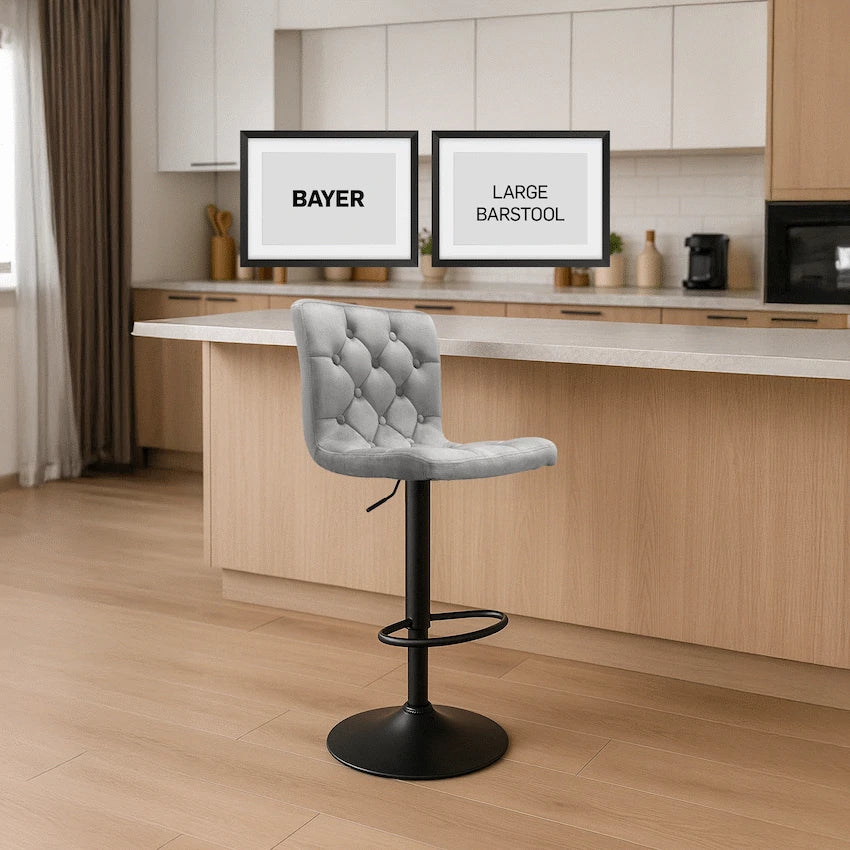 Bayer Large Barstool Grey with black base