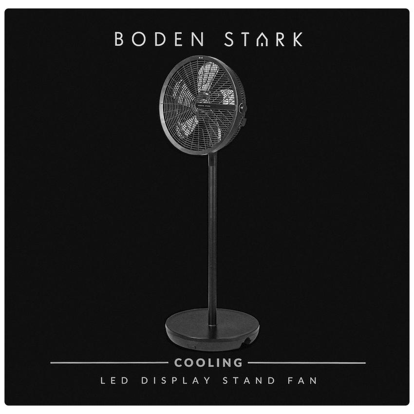 Boden Stark LED Display Stand Fan - Black - Guards On Duty Shop & Security Guards