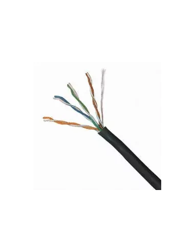 Essential CAT5 UV Outdoor Ethernet Cable 500m Black CCA SF/TP Roll | CAT5U-500-GEN