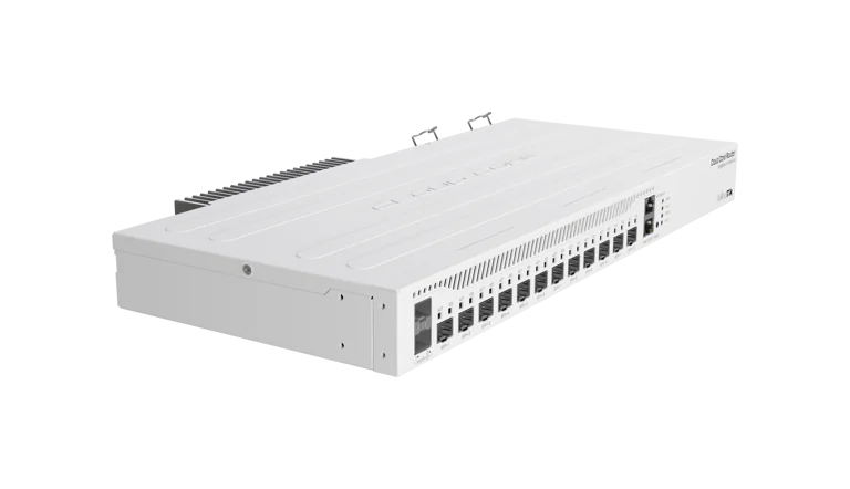 Mikrotik Cloud Core Router CCR2004-1G-12S+2XS, 1x Gb RJ45 port, 12x 10G SFP+ cages, 2 x 25G SFP28 cages, RouterOS L6, 1U rackmount case, Dual PSU