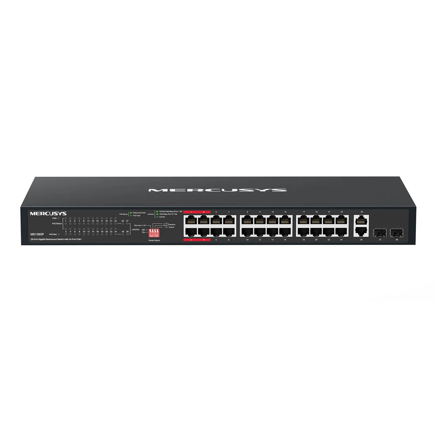 Mercusys 28-Port Gigabit Rackmount Switch with 24-Port PoE+ | MS128GP