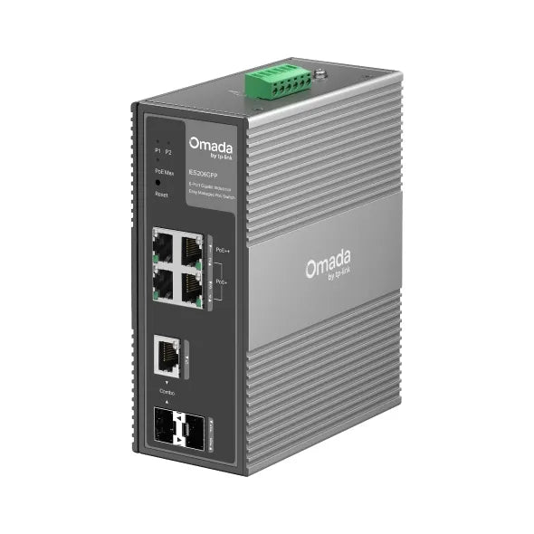 TP-Link Omada 10-Port Gigabit Industrial Easy Managed Switch with 6-Port PoE+ with 3-Port PoE+ and 1-Port PoE++