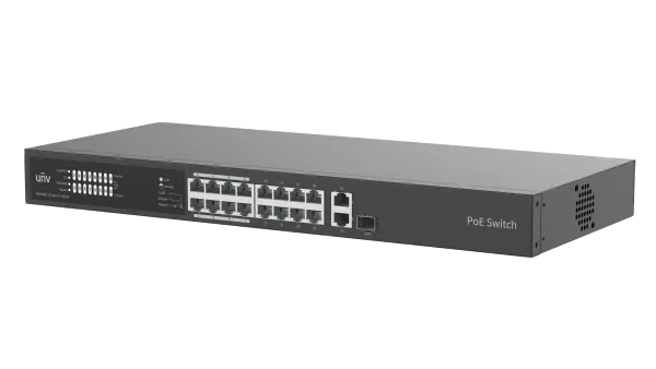 UNV - 16x Fast Ethernet PoE Ethernet Port Switch, 2x Gigabit port, 1x SFP port